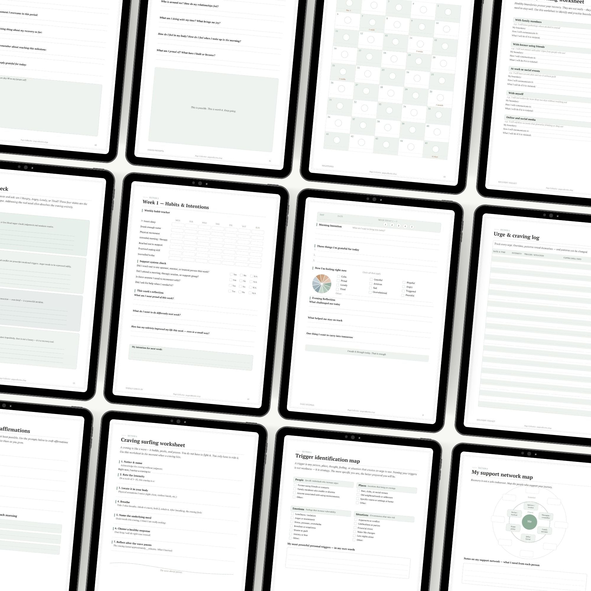 Promotional infographic for Sobriety Journal by Page Collective