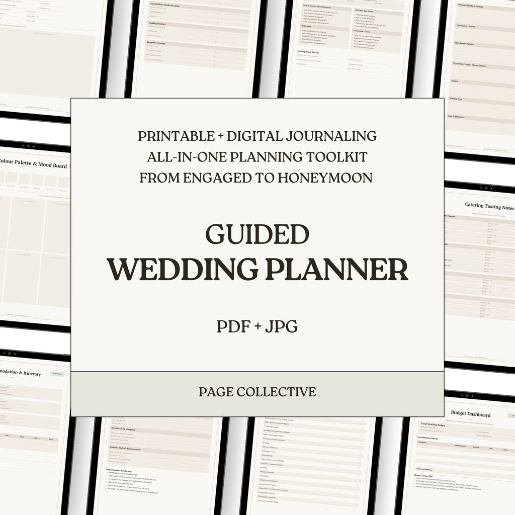 Guided Wedding Planner with text on a white background