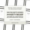 Anxiety Relief Journals Bundle packaging with text on a white background