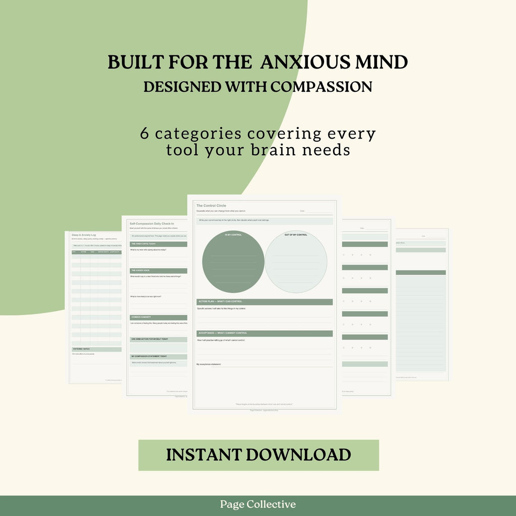 Anxiety Journal Bundle by Page Collective, Product Features