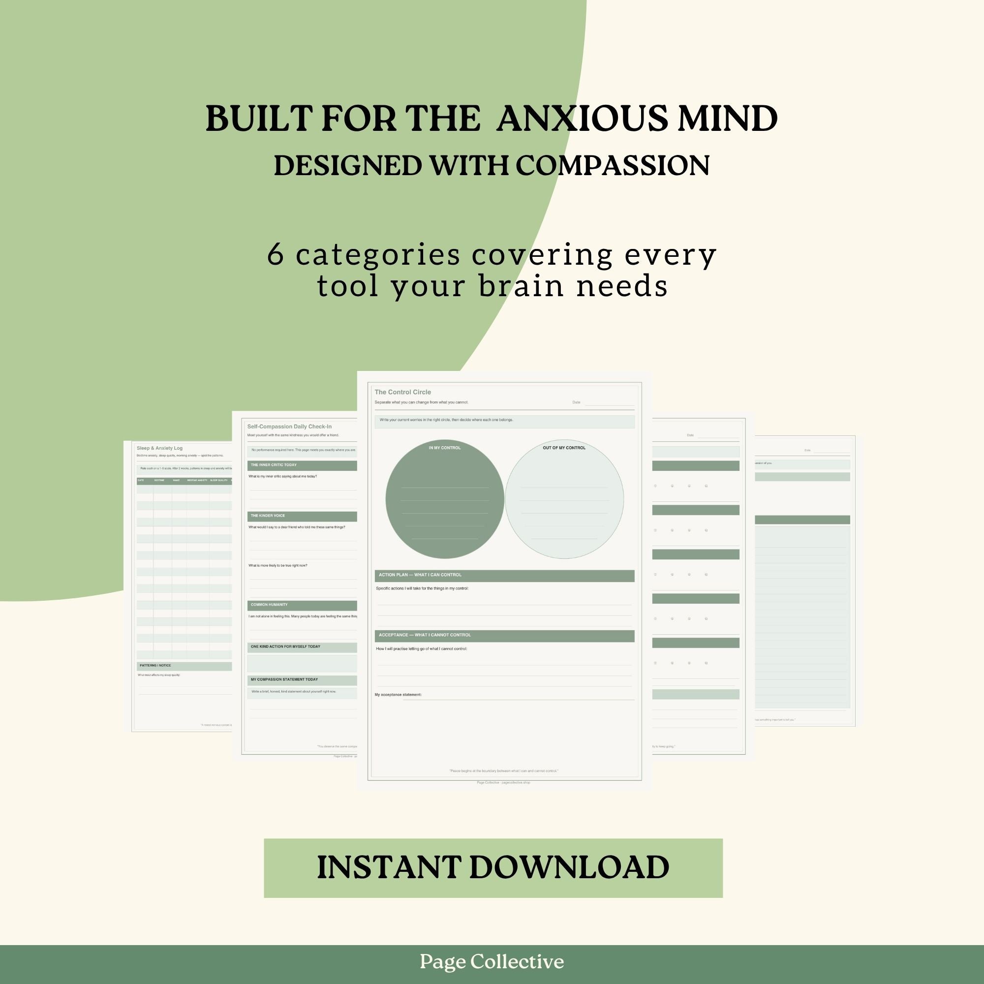 Anxiety Journal Bundle by Page Collective, Product Features