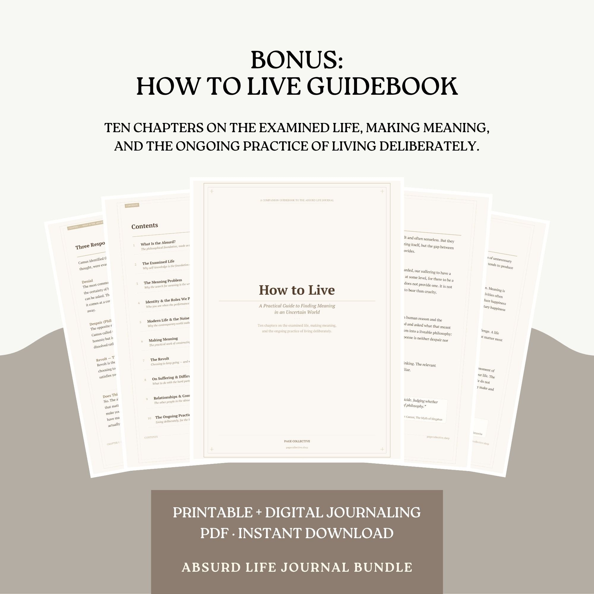 How to Live Guidebook with text on a white background