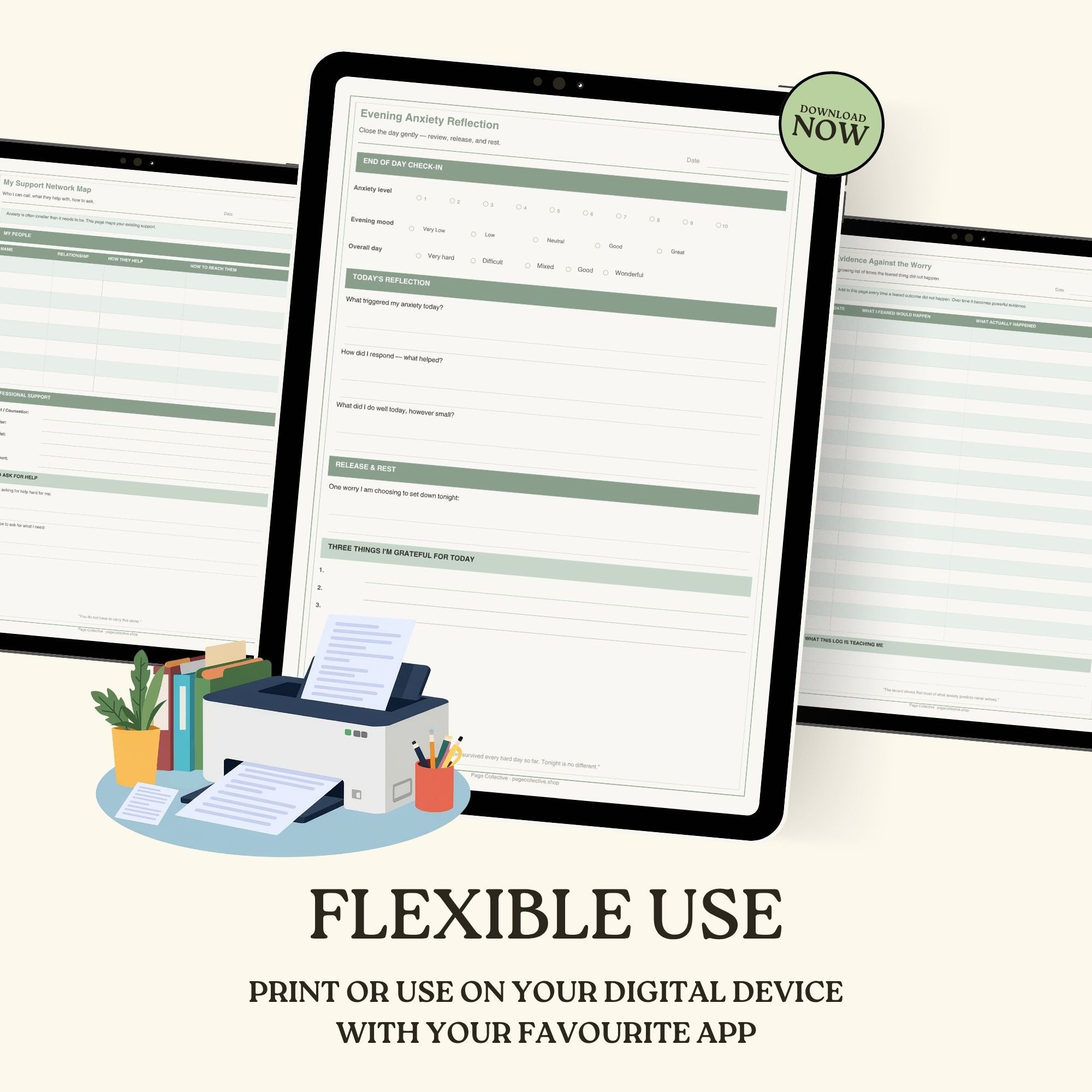 Anxiety Journal Bundle by Page Collective, Product Features