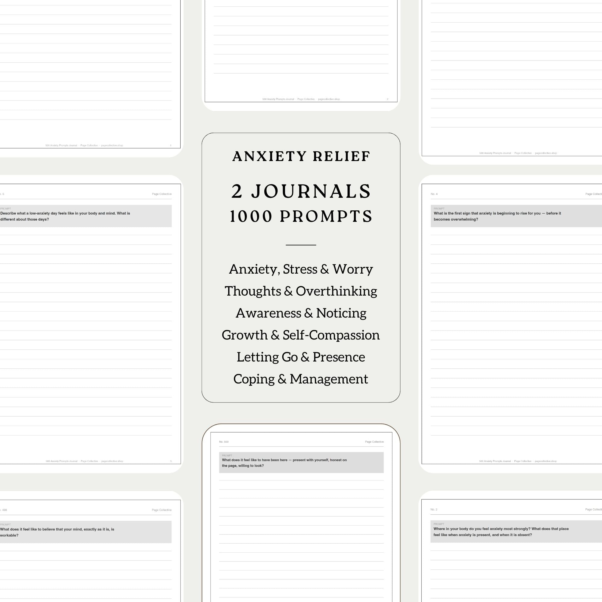 Anxiety Relief Journals Bundle product features