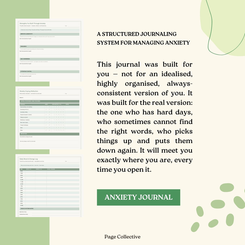 Anxiety Journal Bundle by Page Collective, Product Features