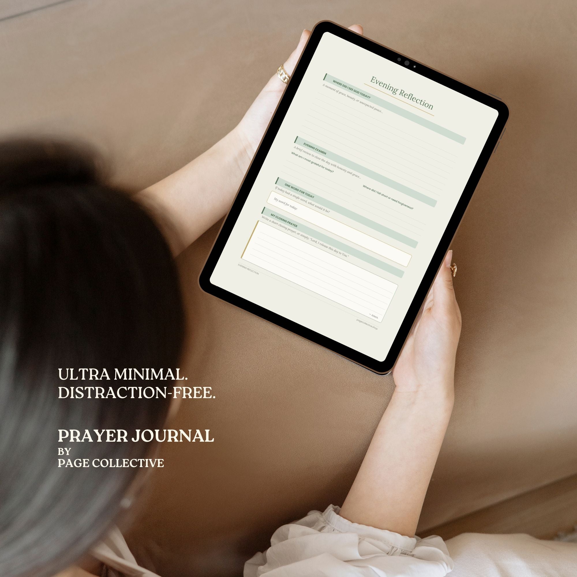 Promotional infographic for Daily Prayer Journal Template Bundle by Page Collective