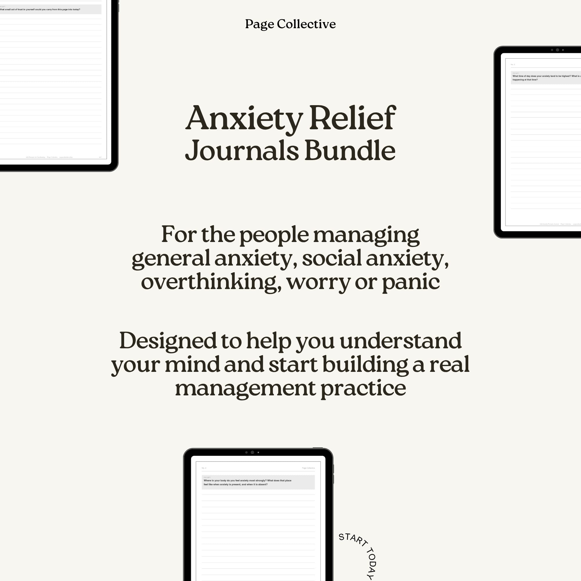 Anxiety Relief Journals Bundle product features