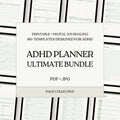 ADHD planner ultimate bundle with text on a white background